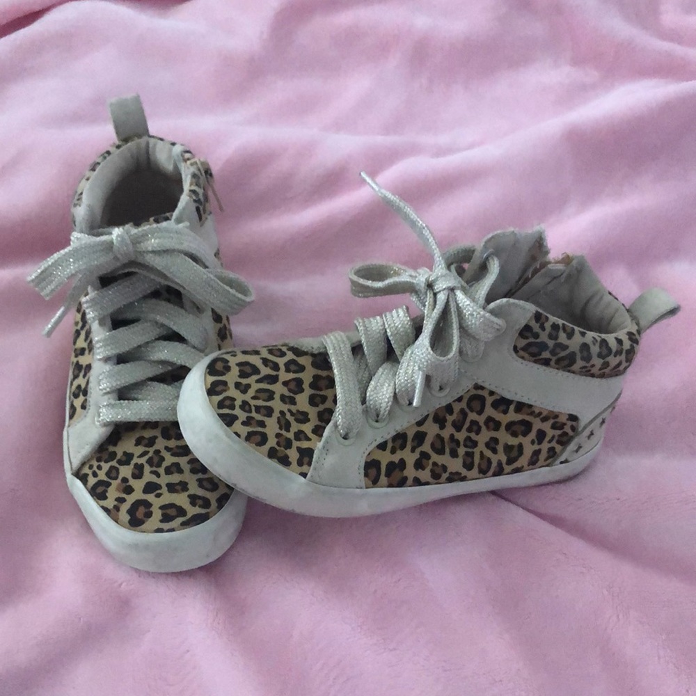 GAP Leopard and gold lace sneakers, zip side